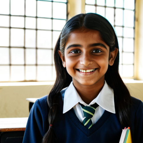 Home 9 **
* **Subject:** A young student, smartly dressed in modest school attire, smiling confidently.
* **Setting:** A bright and cheerful classroom in a Pakistani school with desks and books.
* **Details:** Holding a textbook, sunlight streaming through the window, focused expression.
* **Style:** High-resolution, realistic photography, soft lighting, family-friendly.
* **Safety:** Fully clothed, appropriate content, professional, safe for work.
**